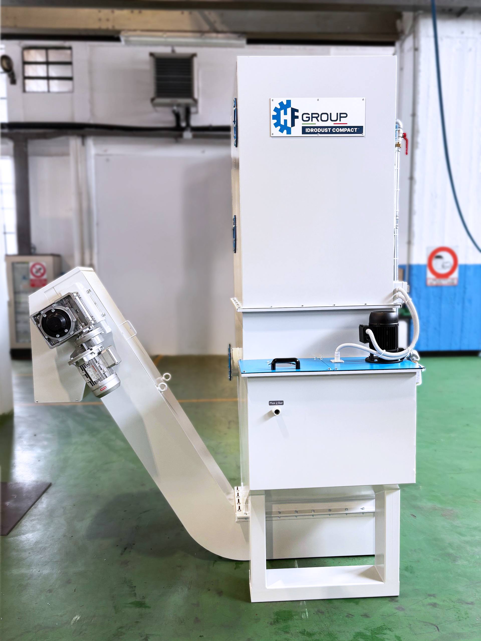 Il depolveratore idrodinamico Idrodust Compact™ PRO abbattitore di polveri, vapori e gas con micro-miscelazione aria-acqua. filtro idrodinamico idrodust compact pro hf group